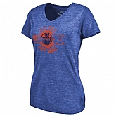 Women's Edmonton Oilers Fanatics Branded Personalized Insignia Tri Blend T-Shirt Royal FengYun,baseball caps,new era cap wholesale,wholesale hats